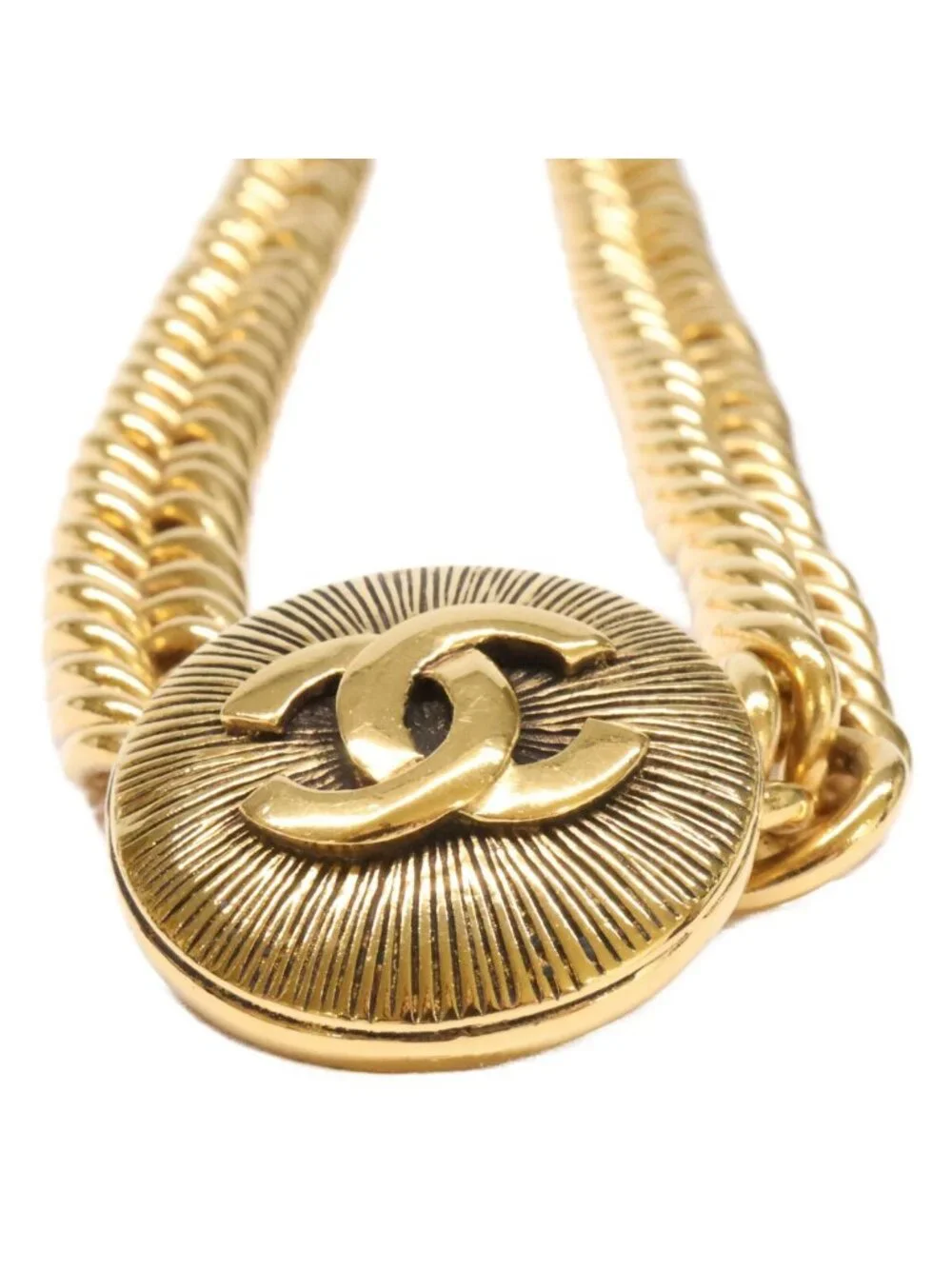Chanel Vintage CC Logo Chain Choker Necklace